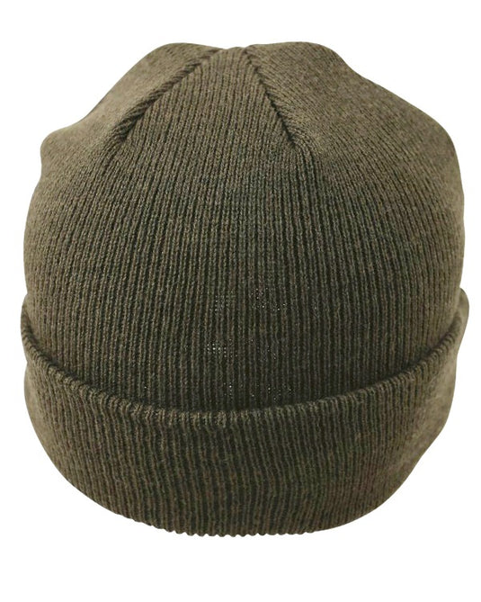 Peaked Beanie (WWII Style) - Olive Green